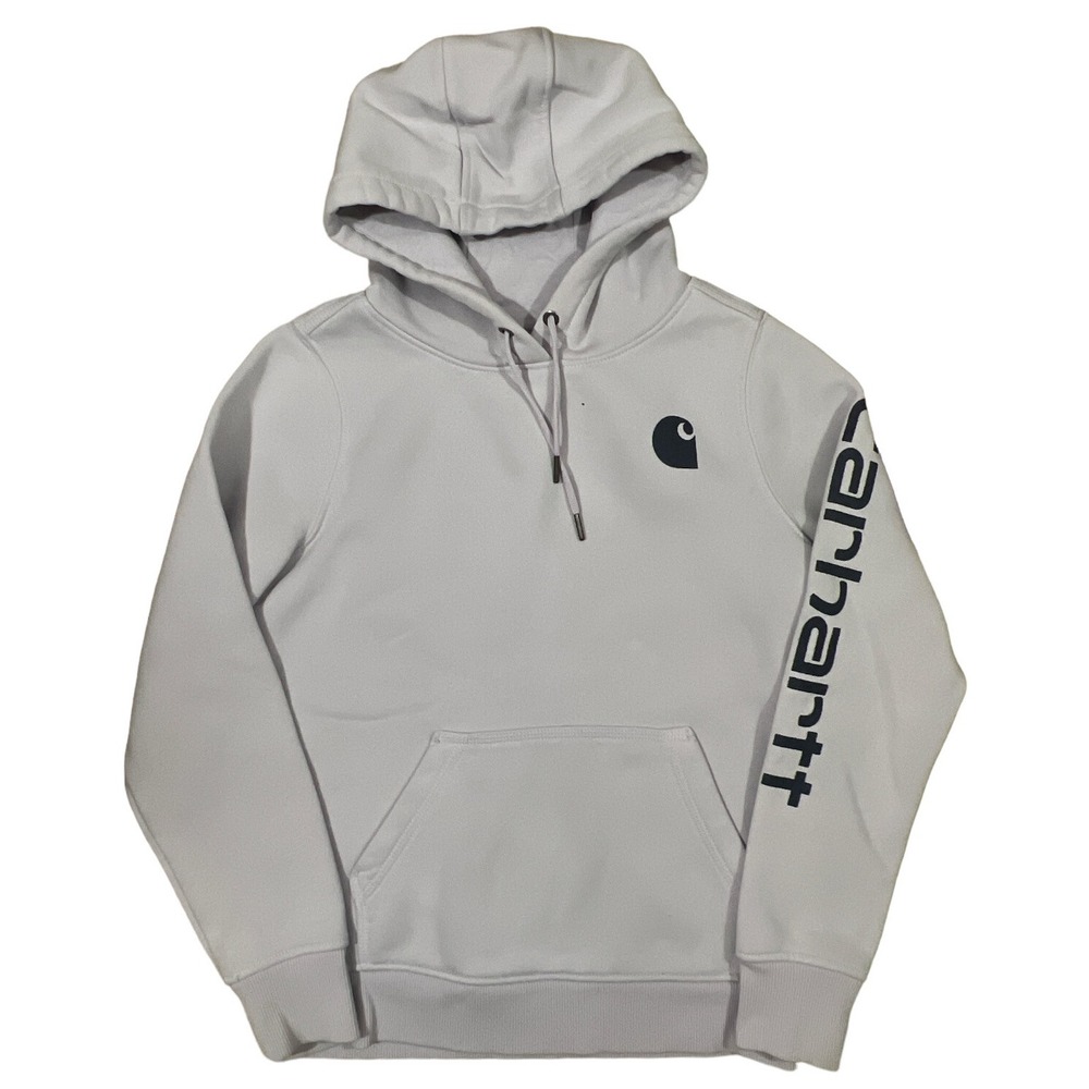 Carhartt Women's XS (0-2) Clarksburg Hoodie Lavender Relaxed Fit Logo